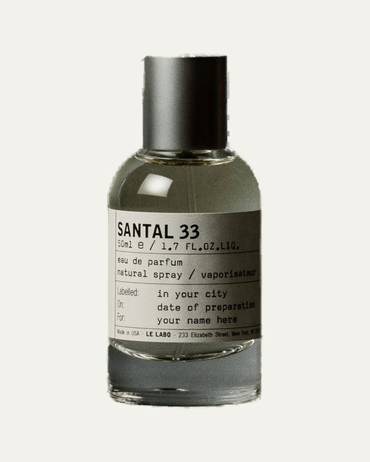 Le Labo Santal 33 perfume bottle
