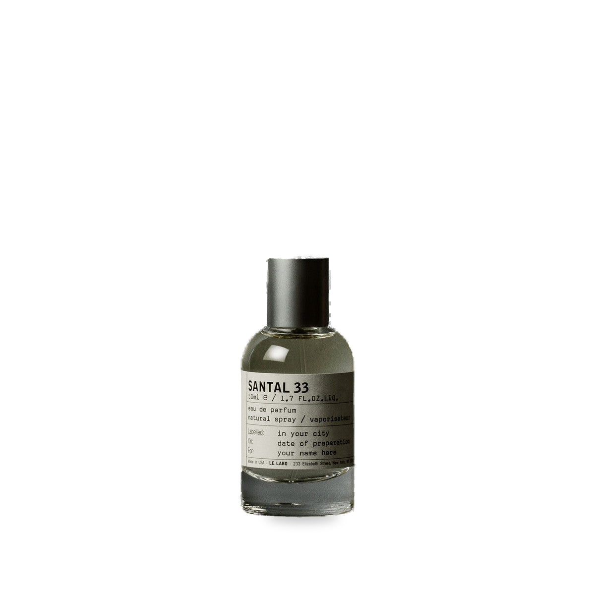 Le Labo Santal 33 fragrance bottle